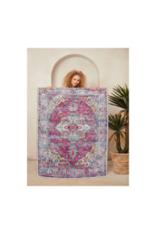 Tapis 80x150cm - Carrelage blanc rouge vert bleu