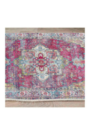 Tapis 80x150cm - Carrelage blanc rouge vert bleu
