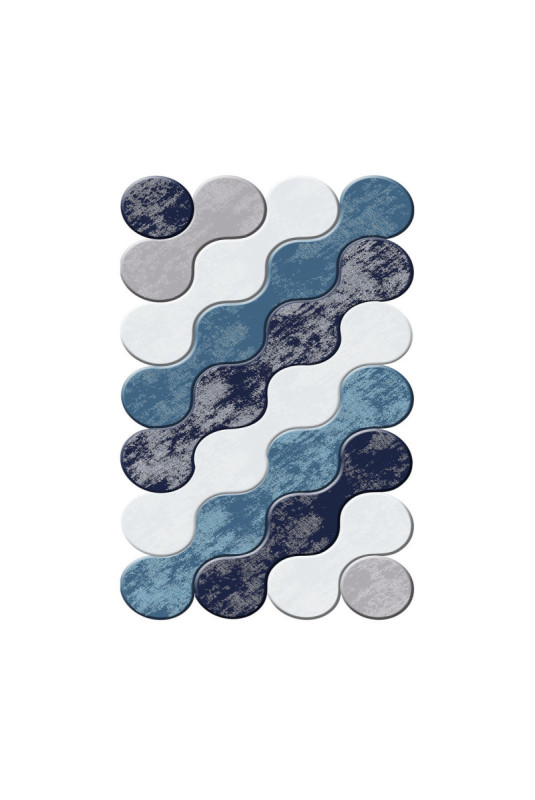 Tapis 100x200cm - Bleu clair turquoise lilas bleu marine