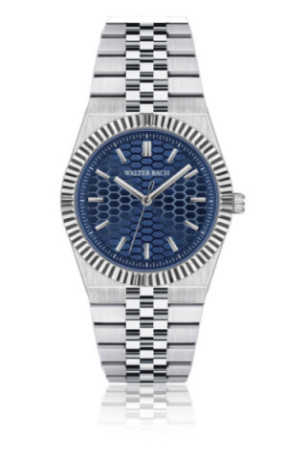 Montre Quartz - Silver/Silver/Dark blue textured - Walter Bach