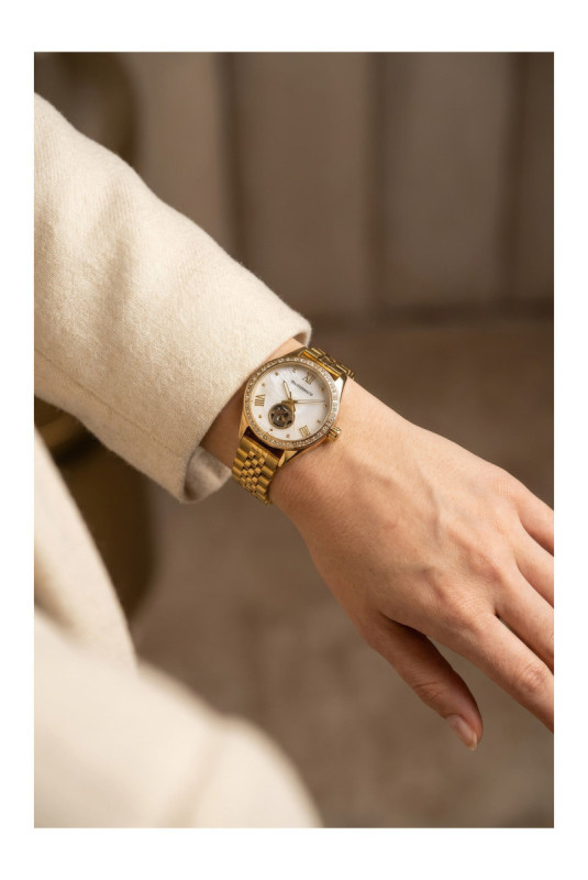 Montre Automatique Femme - Gold/Gold/White Mother Of Pearl