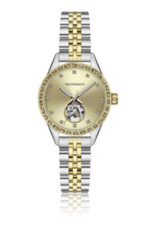 Montre Automatique Femme - Gold/2 tones: silver + gold/Gold sunray