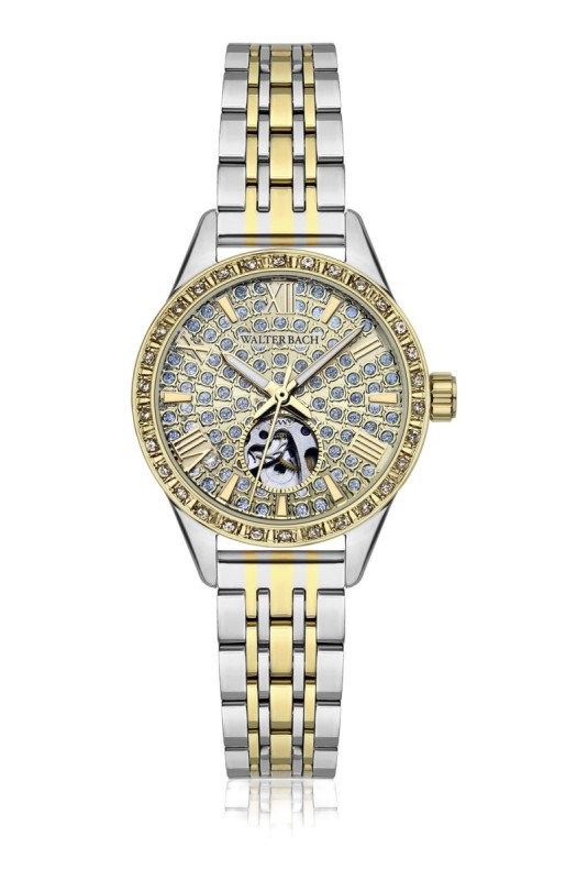 Montre Automatique Femme - Gold/2 tones: silver + gold/Gold sunray