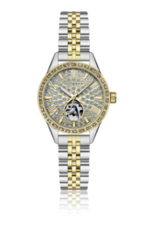 Montre Automatique Femme - Gold/2 tones: silver + gold/Gold sunray