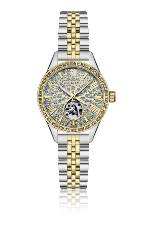 Montre Automatique Femme - Gold/2 tones: silver + gold/Gold sunray