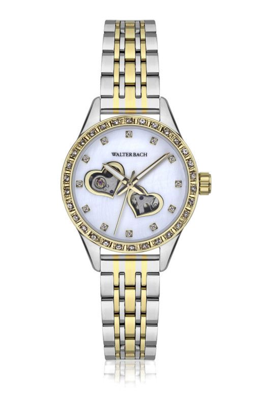 Montre Automatique Femme - Silver/2 tones: silver + gold/White Mother Of Pearl