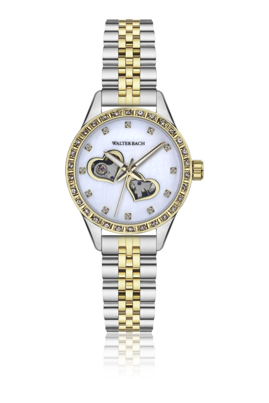 Montre Automatique Femme - Silver/2 tones: silver + gold/White Mother Of Pearl