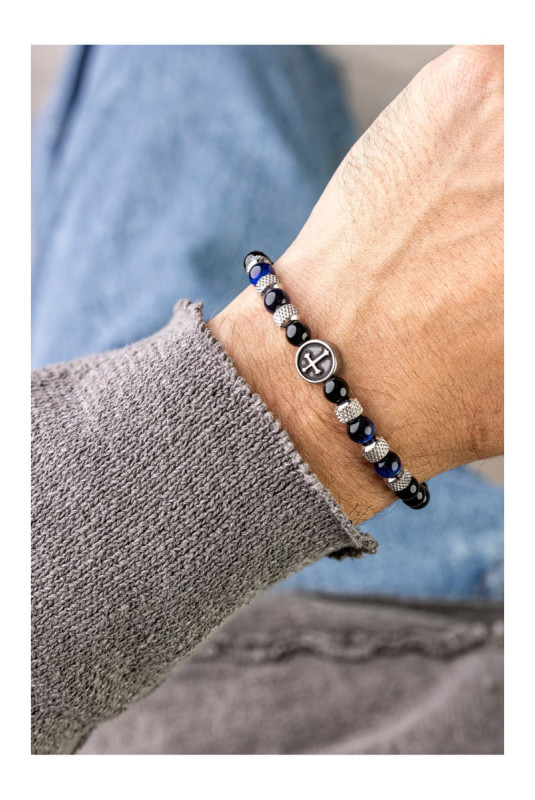 Bracelet - Black/blue/silver