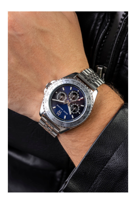 Montre Quartz Homme - Silver/Silver/Blue sunray