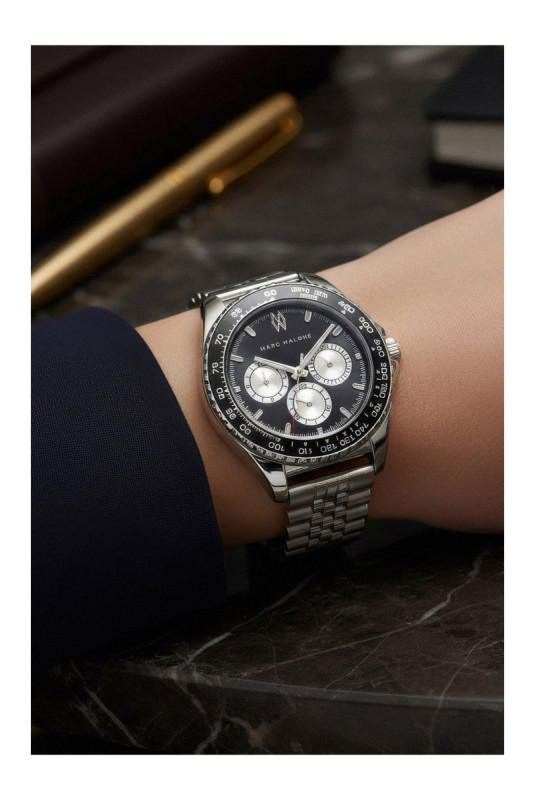Montre Quartz Homme - Silver/Silver/Blue sunray