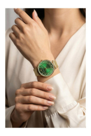 Montre Quartz Femme - Gold/Gold/Green sunray