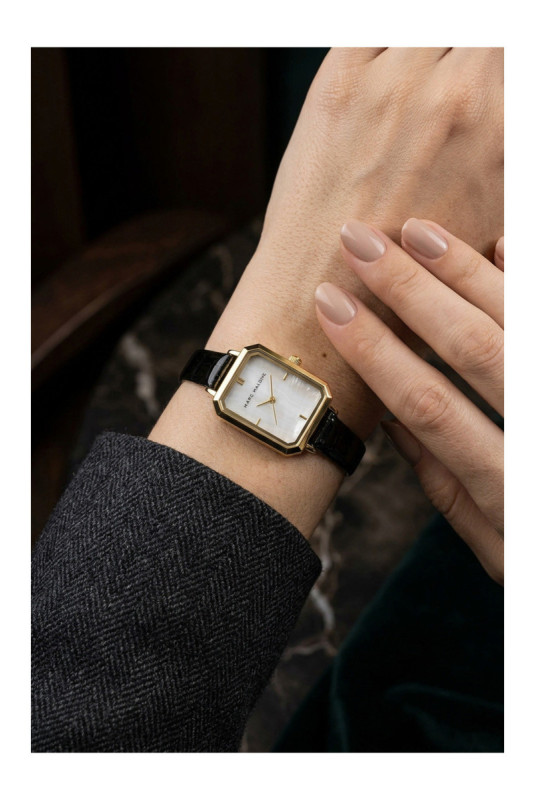 Montre Quartz Femme - Gold/Croco black/White mother of pearl