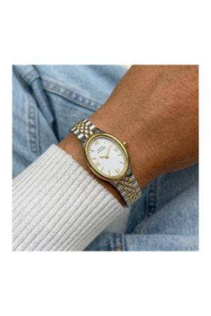 Montre Quartz Femme - Silver/2 tones: silver + gold/White