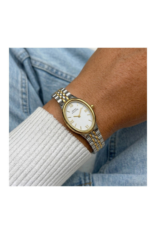 Montre Quartz Femme - Silver/2 tones: silver + gold/White