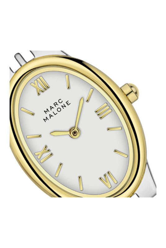 Montre Quartz Femme - Silver/2 tones: silver + gold/White
