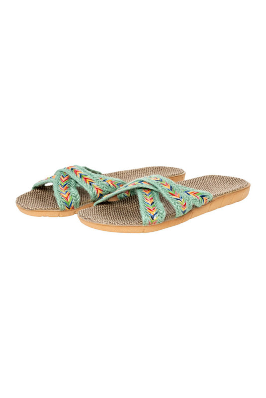 Claquettes - Femme - Green