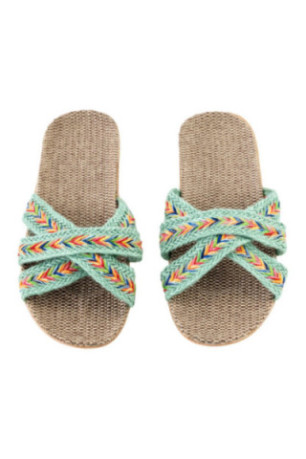 Claquettes - Femme - Green