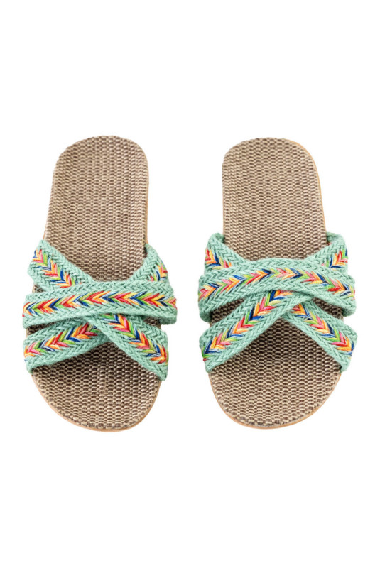 Claquettes - Femme - Green