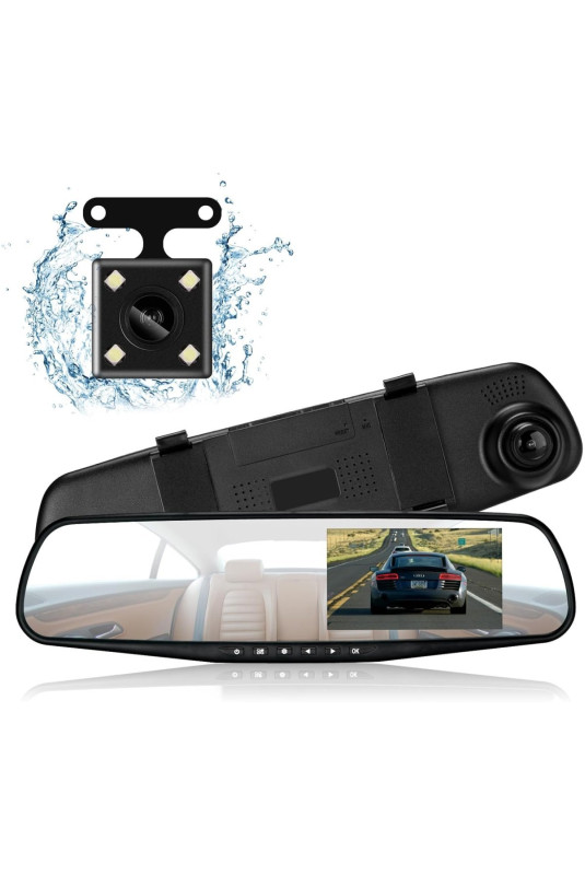 Grand rétroviseur double HD 1080P 4.3 pouces I NEED ME ONE