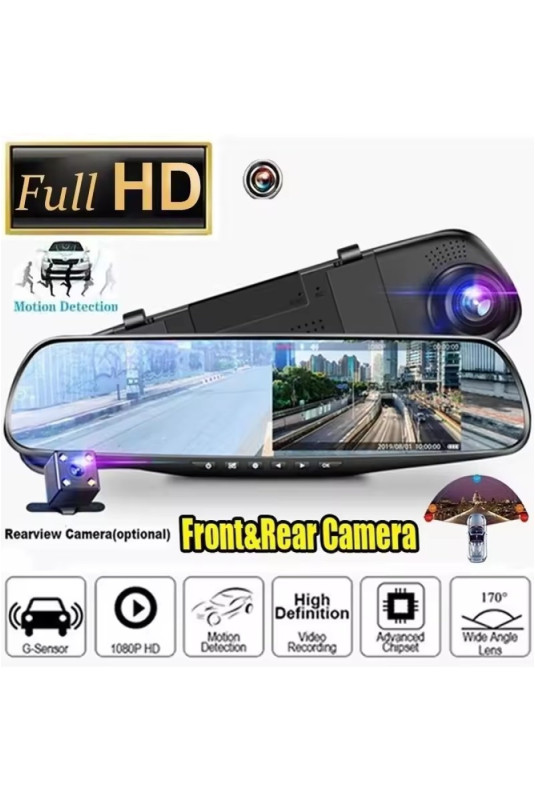 Grand rétroviseur double HD 1080P 4.3 pouces I NEED ME ONE