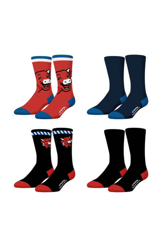 Lot de 4 paires de chaussettes hautes La vache qui rit