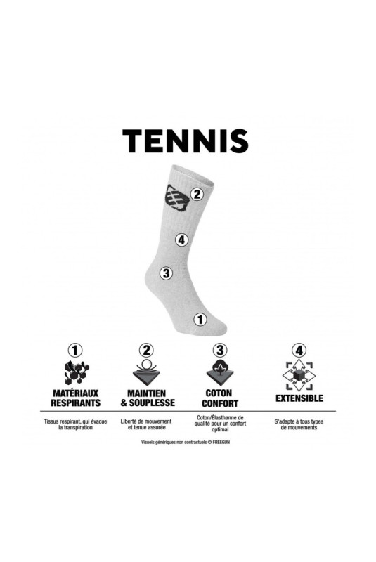 Lot de 9 paires de chaussettes tennis