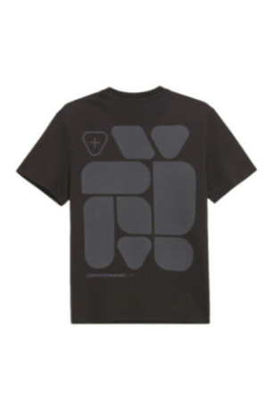 T-shirt Leonce Geometry manches courtes Noir
