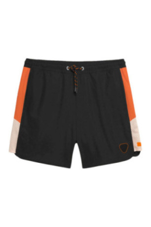 Short de bain Samy noir et orange