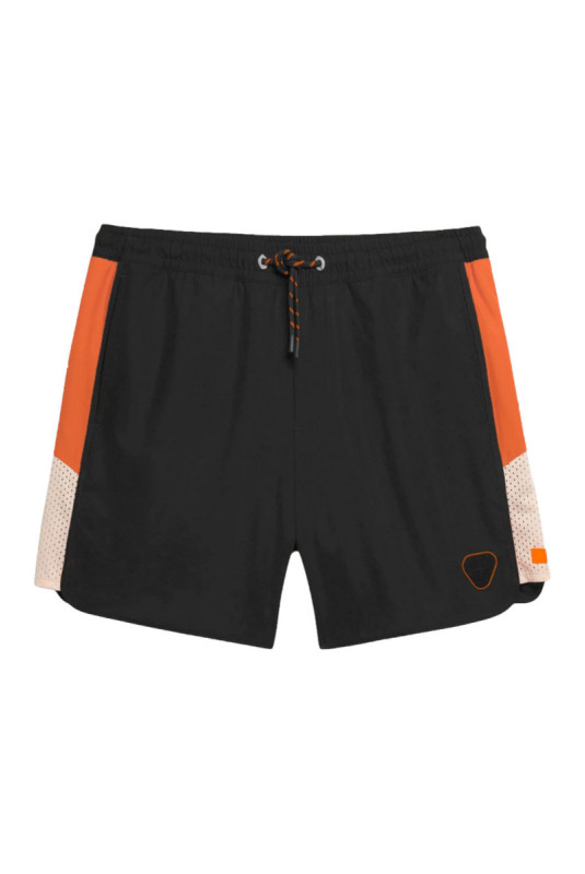 Short de bain Samy noir et orange