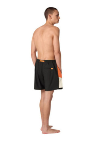 Short de bain Samy noir et orange