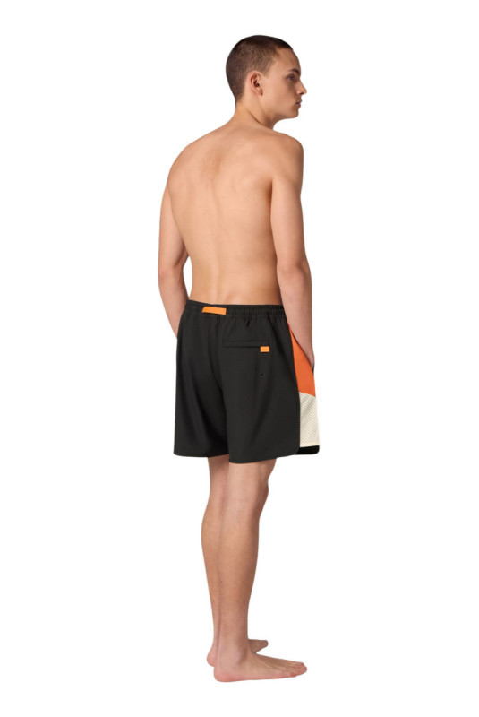 Short de bain Samy noir et orange