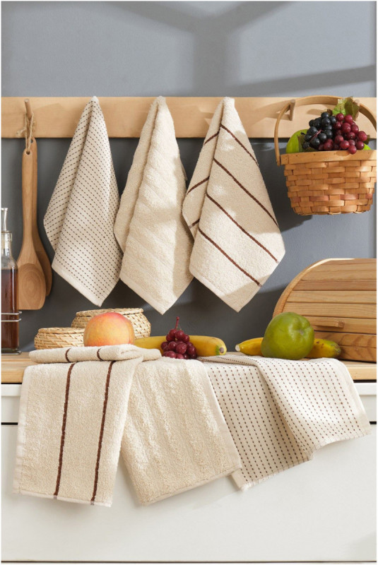 Ensemble de serviettes de toilette (6 pièces) - Beige