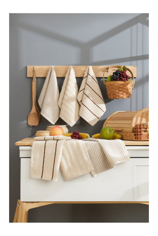 Ensemble de serviettes de toilette (6 pièces) - Beige