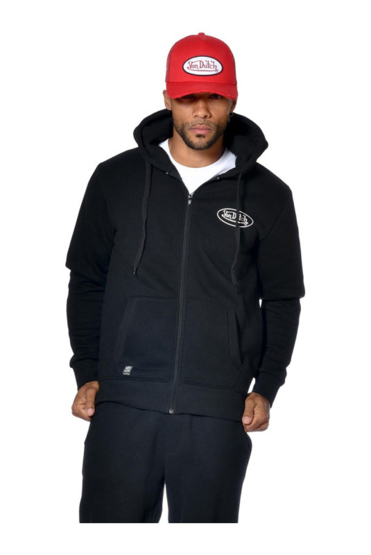 Sweat zippé à capuche manches longues