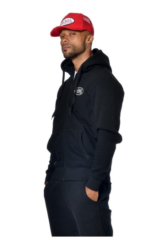 Sweat zippé à capuche manches longues