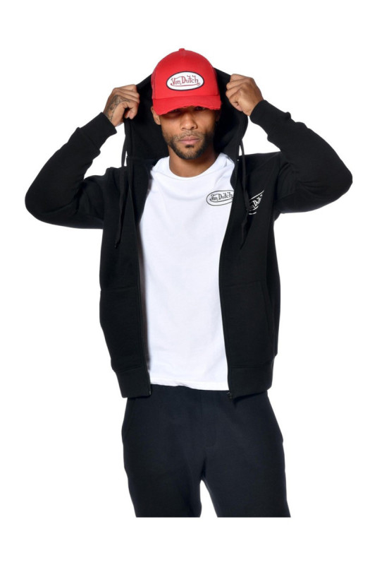 Sweat zippé à capuche manches longues