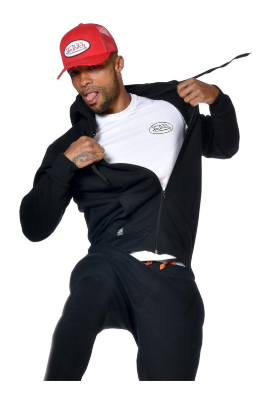 Sweat zippé à capuche manches longues