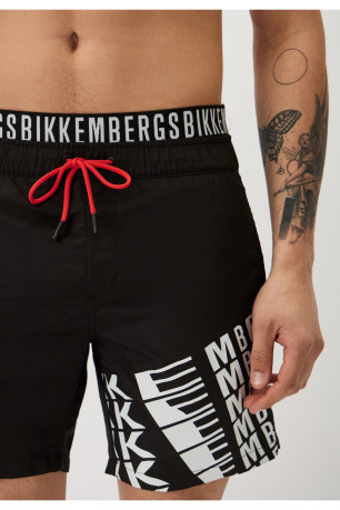 Short de bain taille élastiquée logo Bikkembergs