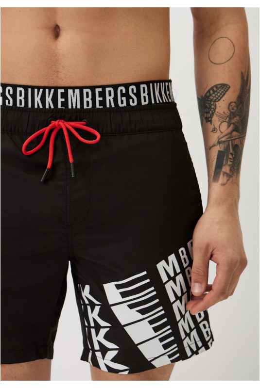 Short de bain taille élastiquée logo Bikkembergs