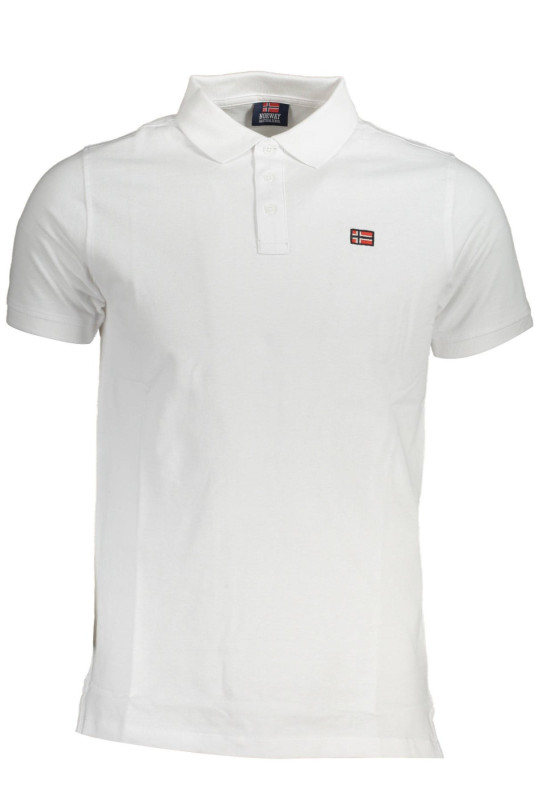 POLO HOMME NORVEGE 1963 BLANC MANCHES COURTES NORWAY 1963
