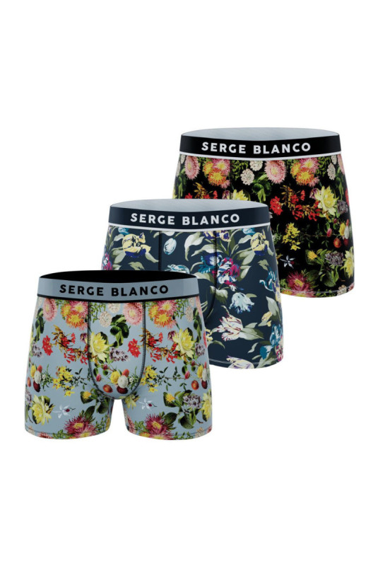 Lot de 3 boxers fleurs vintage Serge blanco