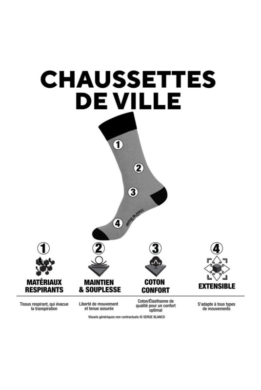 Lot de 6 paires de chaussettes Marin Serge blanco