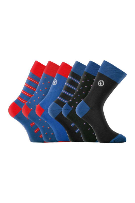 Lot de 6 paires de chaussettes imprimé Serge blanco