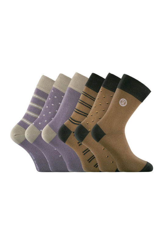 Lot de 6 paires de chaussettes Imprimé Serge blanco