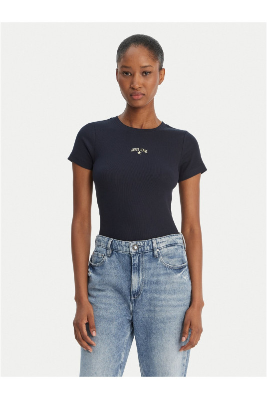 TShirt MC coton côtelé Guess jeans