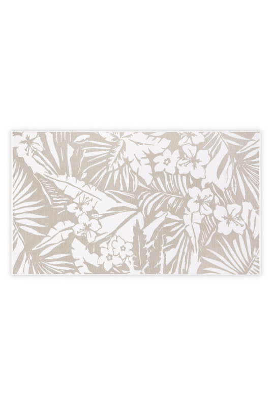 Fouta (Serviette de plage) - Brun clair Blanc