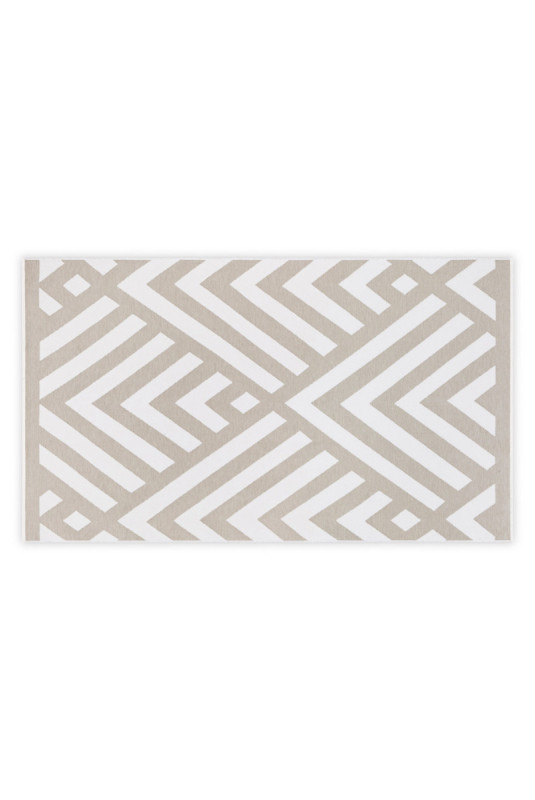 Fouta (Serviette de plage) - Gris chaud Blanc