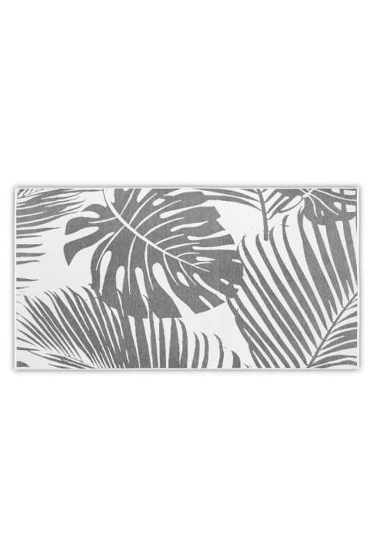 Fouta (Serviette de plage) - Blanc anthracite