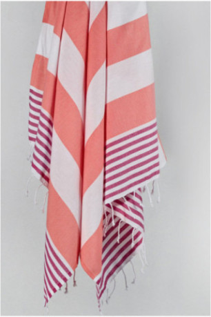 Fouta (Serviette de plage) - Fuchsia blanc