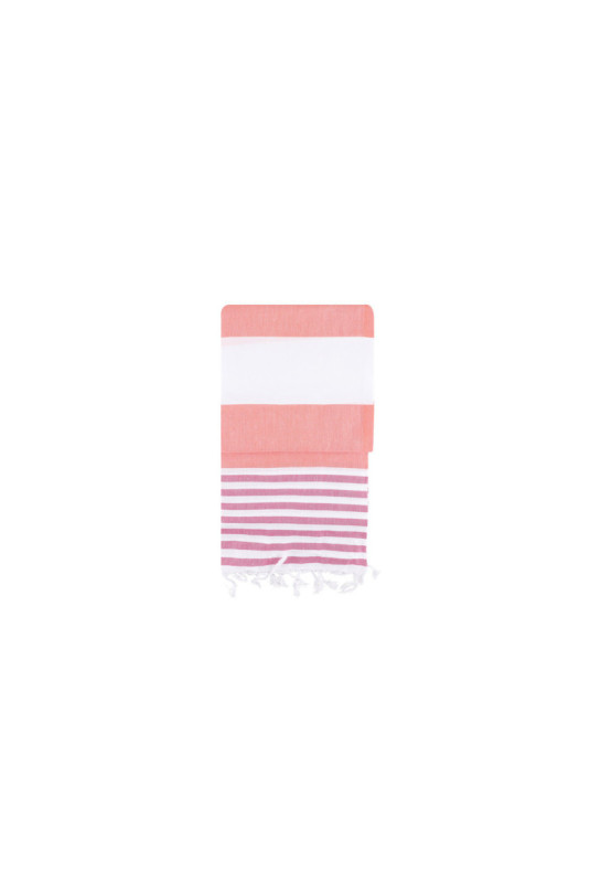 Fouta (Serviette de plage) - Fuchsia blanc